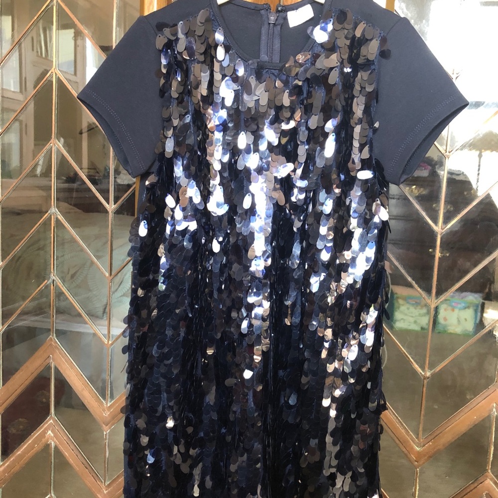Egg by Suzan Lazar Navy Paillette Dress Size 4T